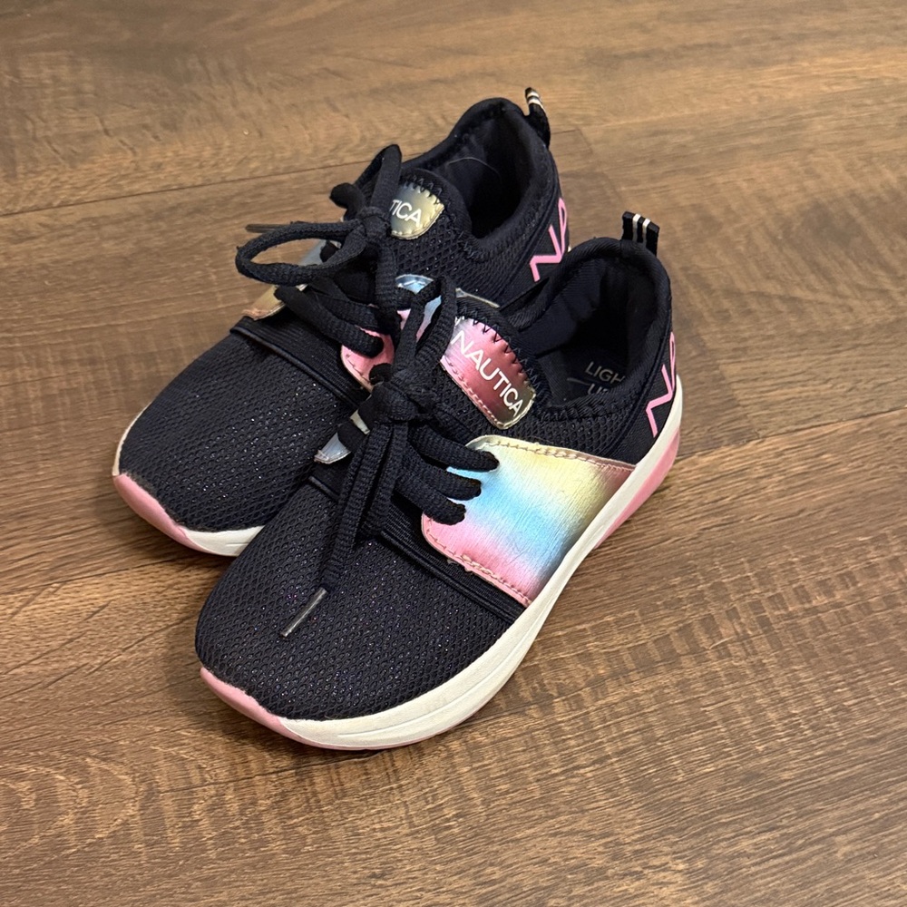 Nautica Kids' Black and Rainbow Light Up Shoes